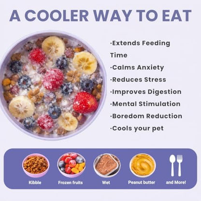Wobbowl - Silicone Dog Freezer Bowl - Slow Feeder Bowl & Lick Mat (Almond)