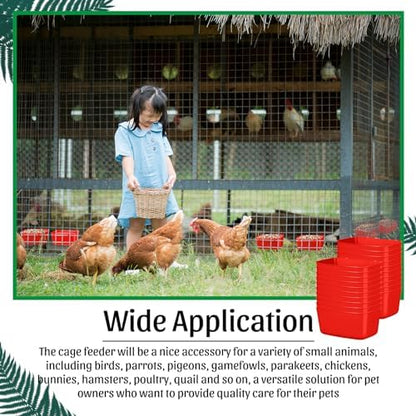Zhehao 20 Pcs Poultry Water Cups Chicken Waterer Cups 18 oz, Red