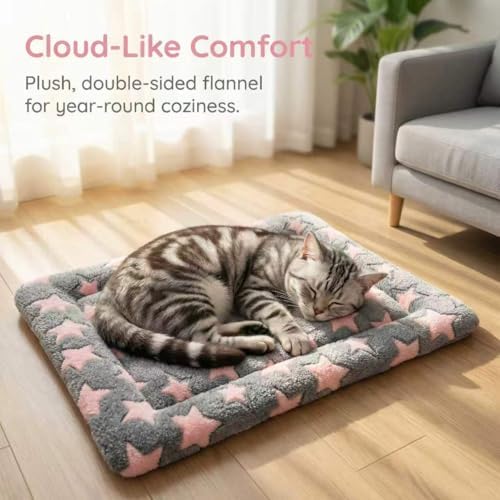 Cat & Dog Bed Mat - Reversible Dog Crate Bed Mats, Soft & Breathable Kennel Pad, Durable Crate Bed for Extra Small Dogs & Cats