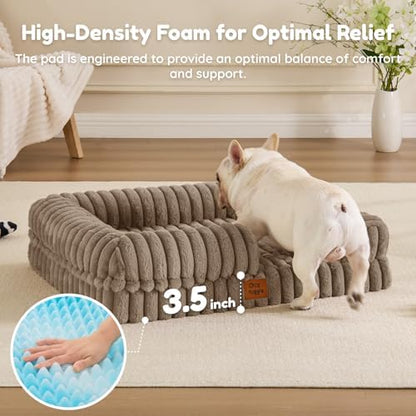ChiXnuggle Faux Fur Orthopedic Dog Bolster Bed, Waterproof Washable Cover