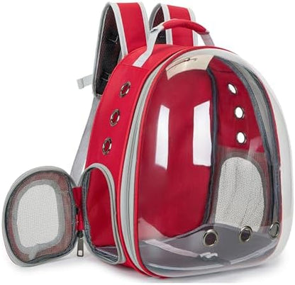 Cat Backpack Carrier Bubble Carrying Bag (Red)