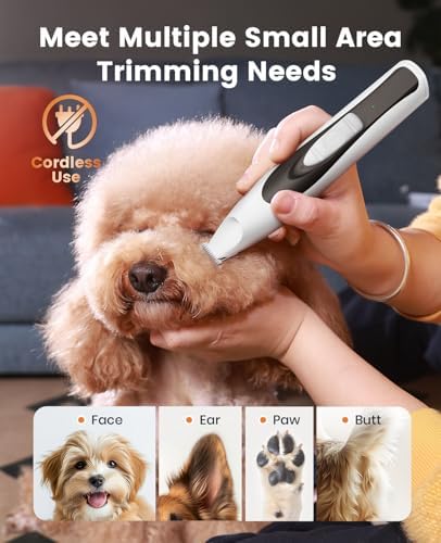 oneisall Low-Noise Dog Paw Trimmer with LED Light