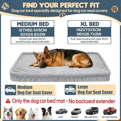 Loiion Dog Car Bed, Non-Slip Backseat Extender Pet Mat 50"x24.6"x2"