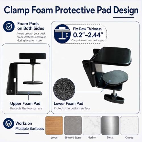 Cat Desk Bed with 2 Covers - Glow in the Dark Plush & Breathable Mesh, Foldable Cat Hammock Perch with Larger Contact Clamp, Removable Washable Covers, Metal Frame, Grey, 50 lb Weight Capacity