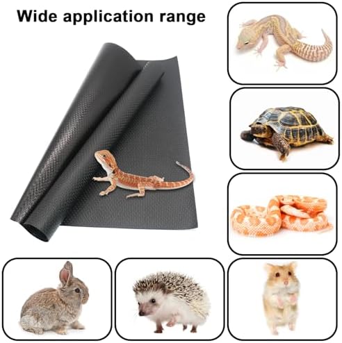 Reptile Carpet Reptile Mat 2 Pack Bearded Dragon Leopard Gecko Substrate Bearded Dragon Tank Flooring Snake Tortoise Bedding Bearded Dragon Tank Accessories 17.5’’ x 79.7’’ -Two-Tone