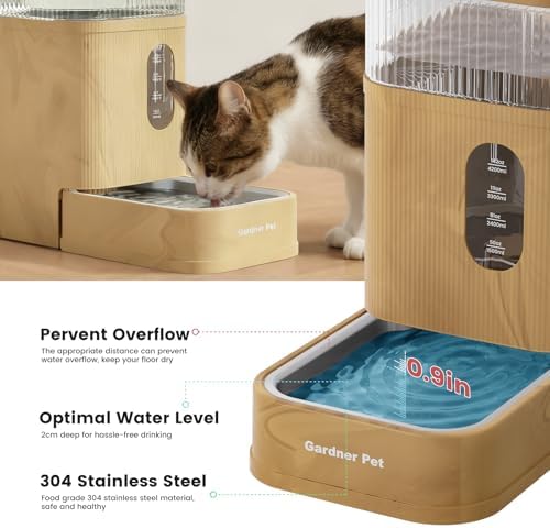2.2 Gallon Automatic Dog Water Dispenser with Stainless Steel Bowl