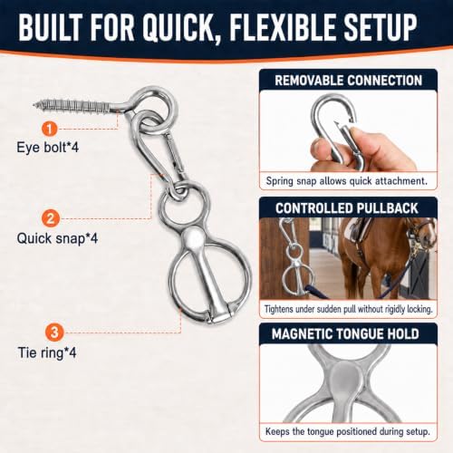 Horse Tie Ring, 304 Stainless Steel Blocker Tie Ring for Horse Supplies