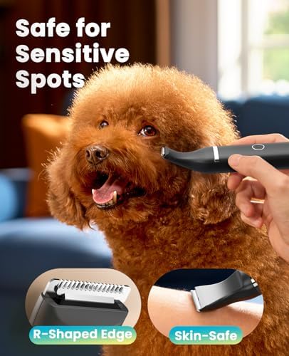 oneisall Dog Paw Trimmer, Small Dog Clippers with Double Blades (Black)