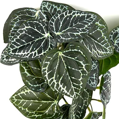 2Pack Fake Anthurium Crystallinum, Reptile Terrarium Decor Plants