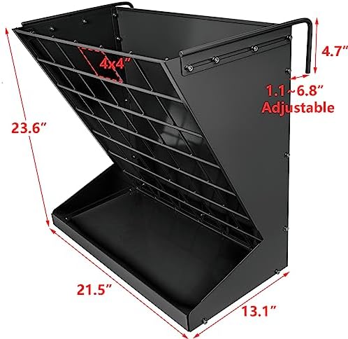 Wall Mount Hay Rack, Metal 2 in 1 Hay and Grain Feeder