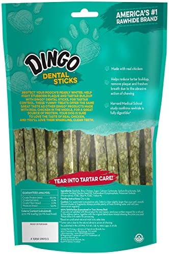 Dingo Dental Sticks Dog Treats With Real Chicken & Parsley, 20 Count