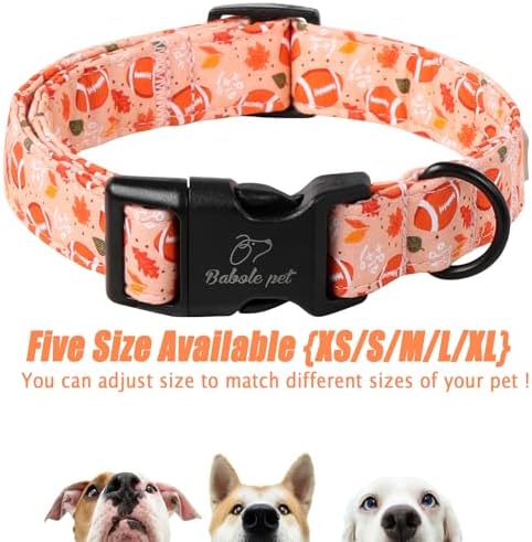 Fall Dog Collar, Cute Football Pattern Puppy Collar XS