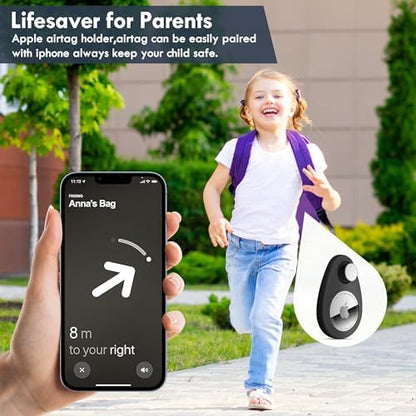 for Airtag Holder for Kids Hidden 2 Pack GPS Tracker Case, Anti-Removal Sercutiry Air Tag Case with Pins, GPS Cover Suitable for Children, Elderly, Pets, Backpack, Luggage (Blue&Black)
