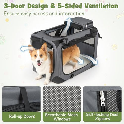 Giantex Collapsible Soft Dog Crate, 24 Inch Portable Travel Dog Kennel