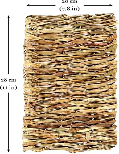 SunGrow Rabbit Grass Mat, Bunny Cage Accessories, Rabbit Stuff and Supplies, Handmade, Edible Accessory Chew, Keep in Cage or on Floor, 1 pc
