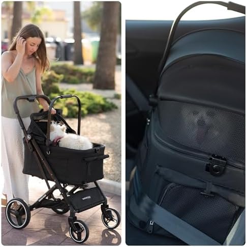 X3 3 in 1 Pet Stroller for Medium Dogs Cats Up to 55 lbs or Two Small Pets