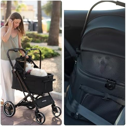 X3 3 in 1 Pet Stroller for Medium Dogs Cats Up to 55 lbs or Two Small Pets