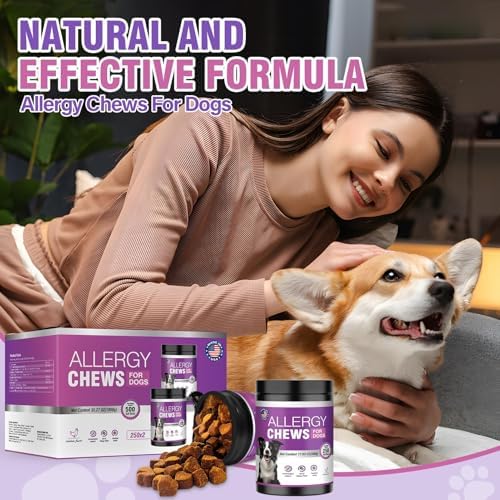 Dog Allergy Chews, Itchy Skin & Hot Spot Relief with Probiotics, 500 Count