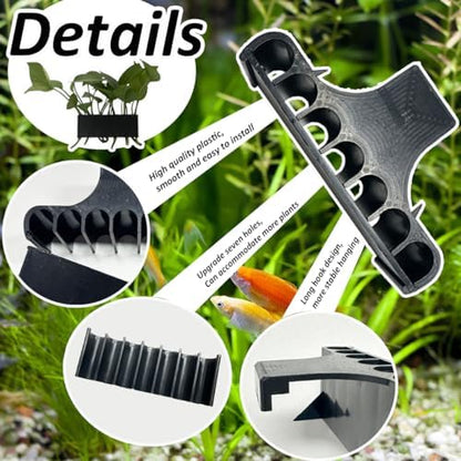 2PC 7 Holes Upgraded Aquatic Plant Cup Holder for Fish Tank - Perfect for Aquaponic Cultivation and Aquascape Decorations on Top of Tank