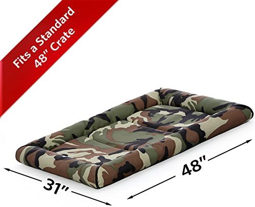 MidWest Homes for Pets XL QuietTime MAXX Ultra-Rugged Dog Bed, Water & Odor Resistant, Bolstered Edge, Non-Slip Bottom, Fits 48-inch Crates, Camo