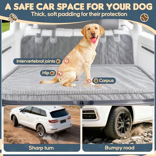 Loiion Dog Car Bed, Non-Slip Backseat Extender Pet Mat 56"x28.7"x2"