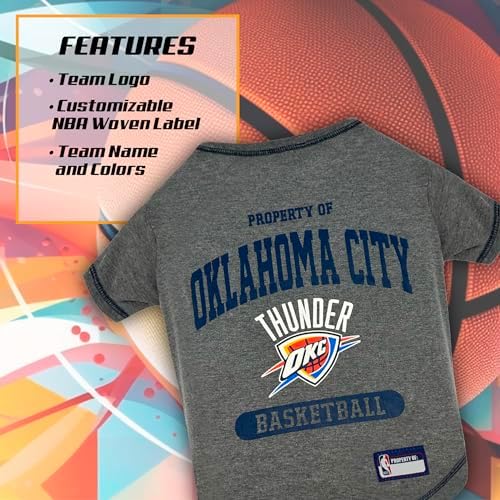 Pets First NBA Licensed Hoodies & T-shirt for Dogs & Cats, Oklahoma City Thunder, X-Small