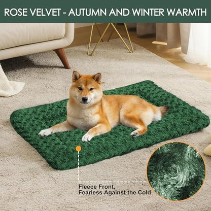 Dog Crate Pad Washable Cat Dog Pet Bed for Crate kennel Large Mat 36inGreen
