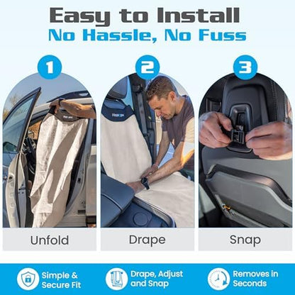 HAPPEGEAR Happeseat Waterproof Car Seat Cover & Protector, Sand