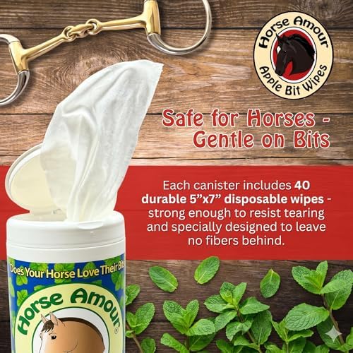 Horse Bit Wipes, Peppermint Scent, 40 Count