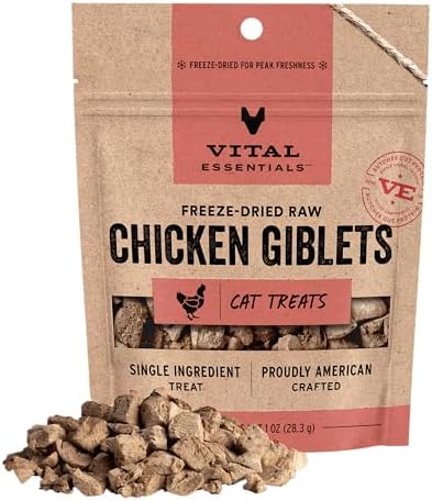 Vital Essentials Freeze Dried Cat Treats, Turkey Giblets, 1 oz Bag