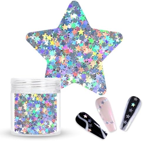 Laza 10g Stars Glitter Confetti Shiny Five-Angle Star False Nail Sequins