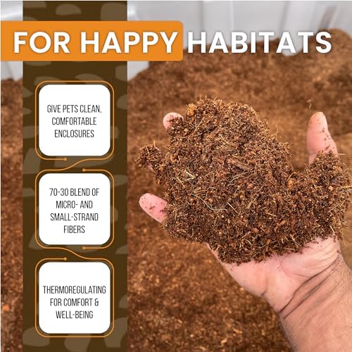 ReptiEarth Reptile Bedding, Fluffy Coconut Fiber Substrate 36 Quart Organic Coco Ready to Use for Bioactive Snake Terrarium, Lizard Tanks with Plants, for Frog, Tarantula or Hermit Crab Habitat (4 Pk)