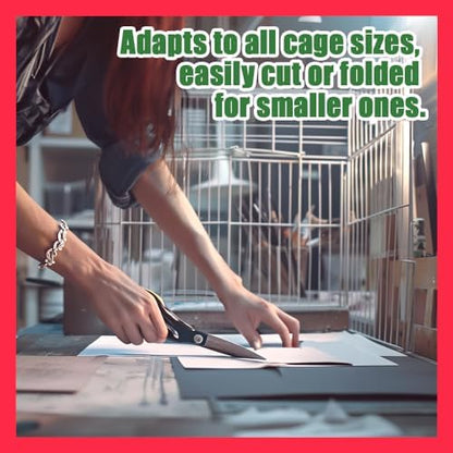 HA SHI Large Bird Cage Liners, 31 x 21.5 in, 120 Ink-Free Newsprint Sheets