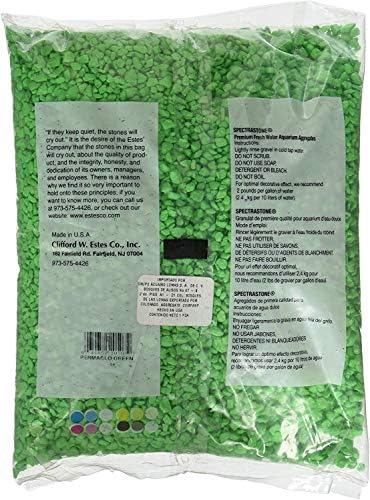 Spectrastone Permaglo Green Aquarium Gravel for Freshwater Aquariums, 5-Pound Bag