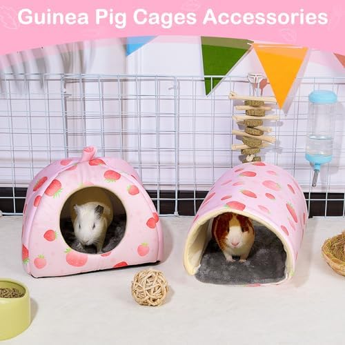 Bienbee Guinea Pig Hideout, 2 Piece Washable Set for Small Animals Large