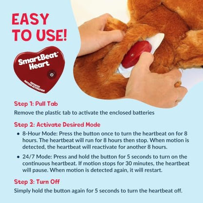 Snuggle Puppy Junior Heartbeat Toy, Calming Comfort, Small Breeds - Gray
