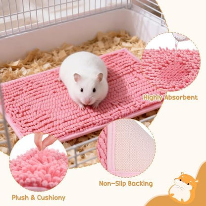 8 Pcs Guinea Pig Cage Liner, 16x12 Inch Washable Fleece Bedding Mat