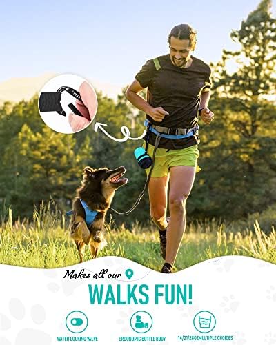 lesotc Dog Water Bottle, Portable Water Dispenser with Bowl, Leak Proof Pet Travel Squeeze Bottle, Puppy Essentials Dog Stuff Accessories for Outdoor Walking, Hiking, Camping