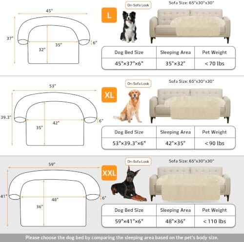 GGIB Calming Dog Bed Fluffy Plush Dog Mat for Furniture Protector with Removable Washable Cover for Large Medium Small Dogs and Cats (Extra Extra Large, Beige)