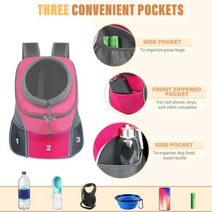 YUDODO Dog Front Carrier Backpack, Adjustable Breathable Dog Backpack