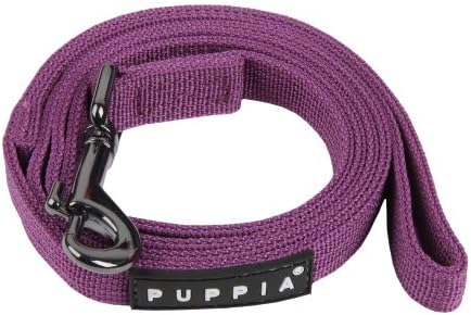 Puppia Two Tone Dog Lead Strong Durable Comfortable Grip Walking Training Leash for Small & Medium Dog, Purple, Medium