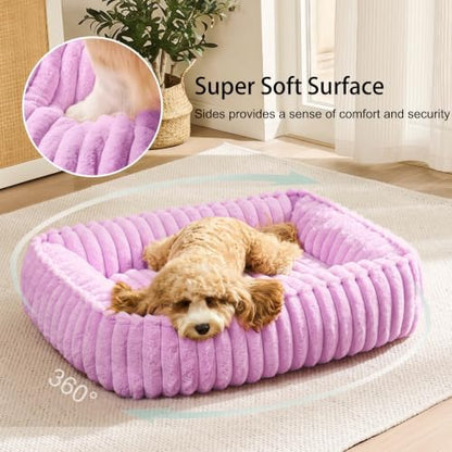 Orthopedic Large Dog Bed Calming Pet Sofa Bed 36''x28'' Lilac