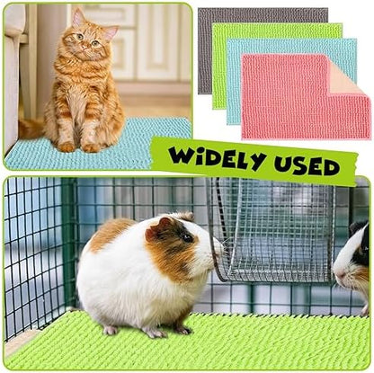 Barydat 8 Pcs Guinea Pig Cage Liner 16x12'' Washable Rabbit Fleece Mat
