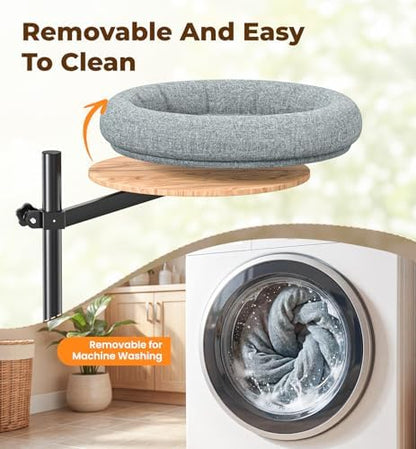 Cat Bed for Desk, 360° Rotating Adjustable Cat Perch, 44 lb, Home Office