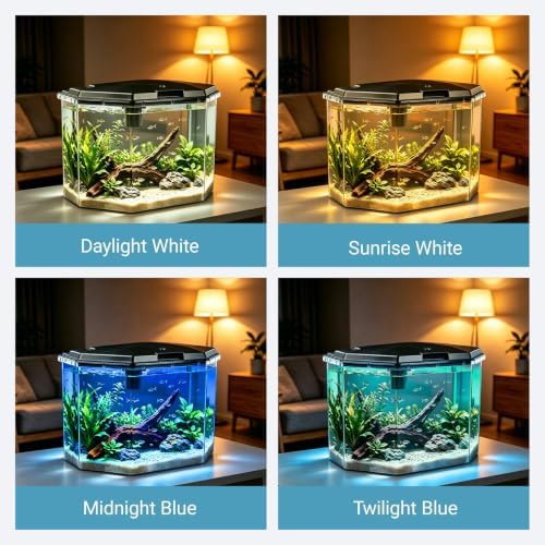 Koller Products 6.5-Gallon Aquarium Kit with Power Filter and LED Lighting, (AP650)