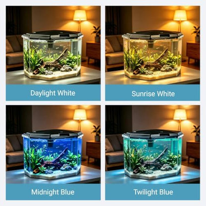 Koller Products 6.5-Gallon Aquarium Kit with Power Filter and LED Lighting, (AP650)
