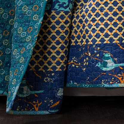 Lush Decor Royal Empire Reversible Cotton Throw Blanket, 50" W x 60" L, Peacock - Throw Blankets for Bed - Couch Blanket - Boho_Throw_Blanket for Couch (Pack of 8)
