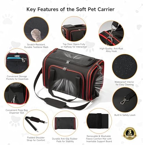 EliteField Soft-Sided Pet Carrier for Cats & Small Dogs (3-Year Warranty)