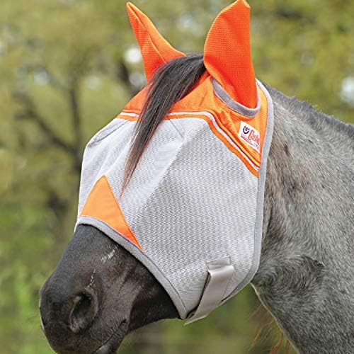 Cashel Crusader Fly Mask, Standard with Ears (Orange, Arabian)