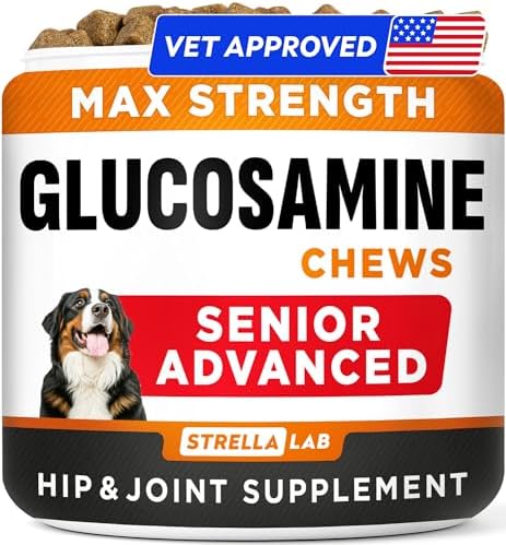STRELLALAB Advanced Glucosamine for Senior Dogs, Chondroitin Joint Support